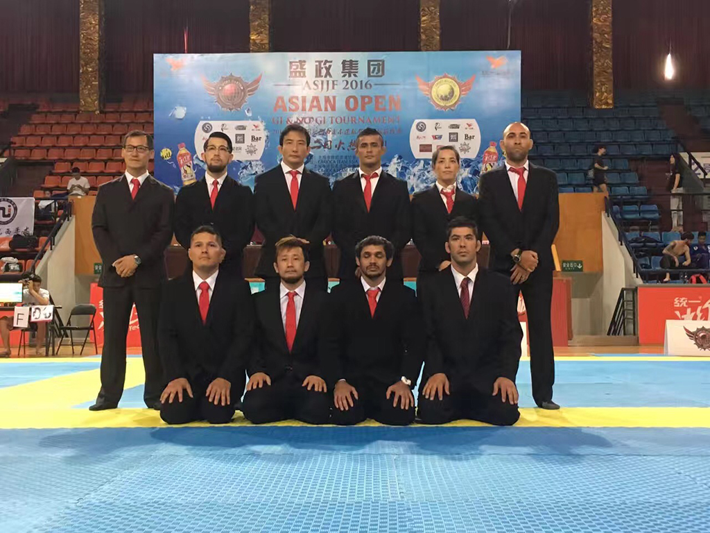 Aly referee at ASJJF Jiu jitsu competition